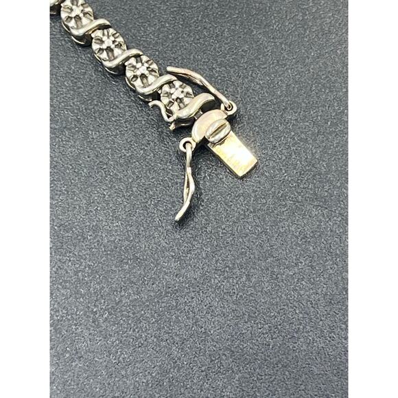 Ross Simons Signed Vintage Sterling Silver Diamond Tennis Bracelet 10 Gr, 7” - Picture 8 of 10
